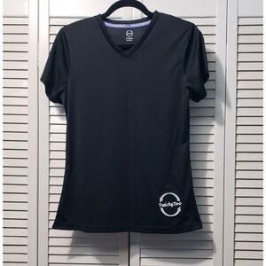 TwistyTee Athletic T-Shirt Women's Size Medium Black Short Sleeve V-Neck Top